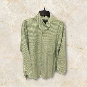 Brooks Brothers Medium Shirt‎ Mens Supima Cotton Logo Gingham Check Preppy EUC